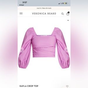 NWOT Veronica Beard Kayla crop top sz 4